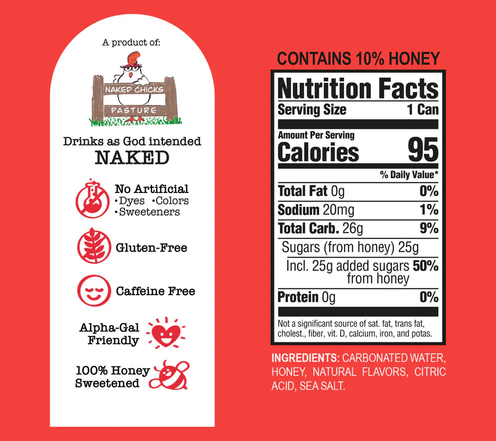 Bee Original Strawberry Soda Alternative 100% Honey-Sweetened