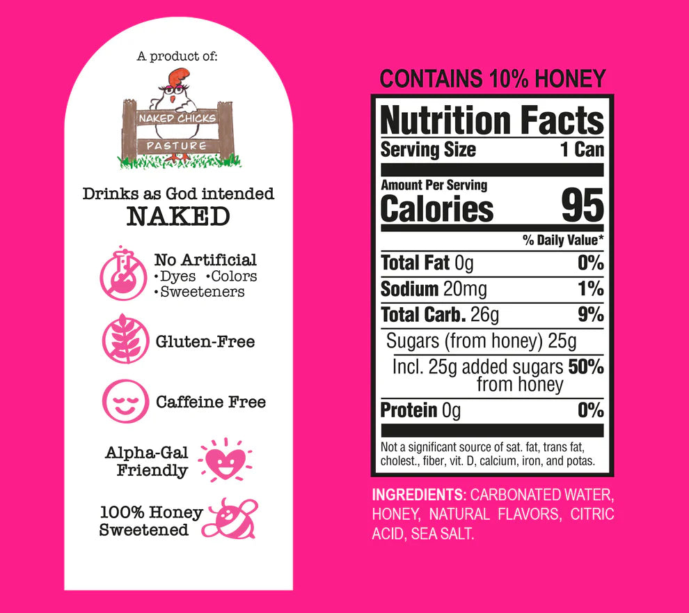 Bee Original Watermelon Soda Alternative 100% Honey-Sweetened
