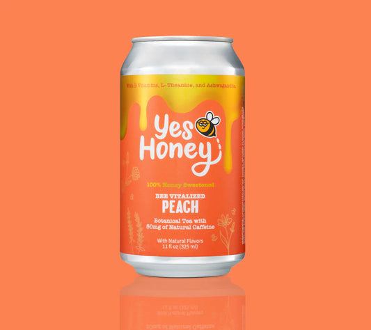 Bee Vitalized Sparkling Honey Sweetened Peach Tea 100% Honey-Sweetened